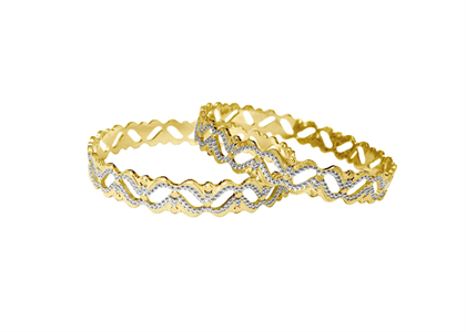 Designer CNC Bangles with Two Tone Plated